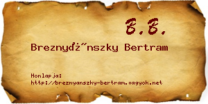 Breznyánszky Bertram névjegykártya